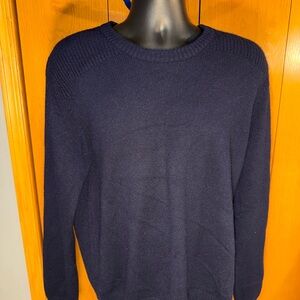 THE MEN'S STORE Bloomingdale’s 100% Cashmere Crewneck Sweater Dark Blue Size XL